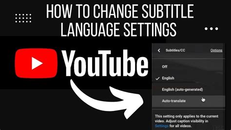 Youtube subtitle settings